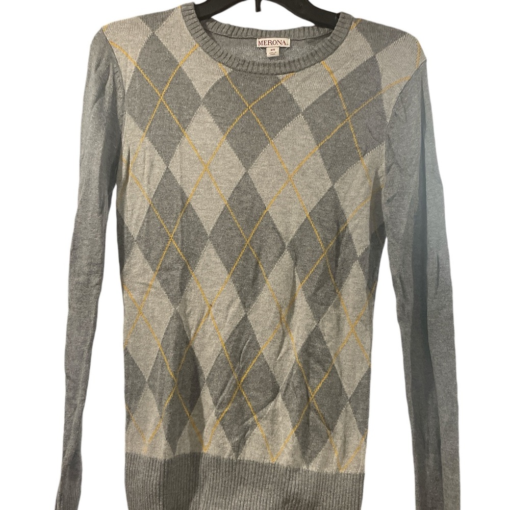 Merona Gray Argyle Women's Sweater